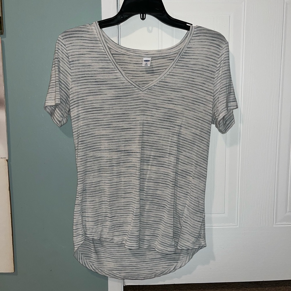 Blue and white striped shirt